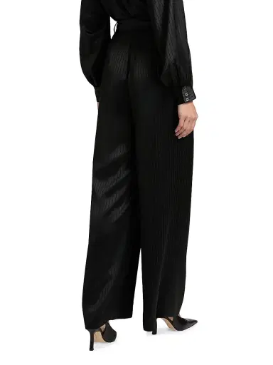 Cinq à Sept Women's Georgia Marne Striped Satin Pants - Black | Thumbnail 5 Cinq à Sept Women's Georgia Marne Striped Satin Pants - Black | Thumbnail 5