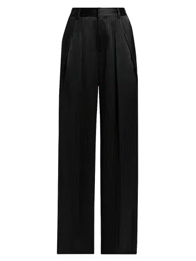 Cinq à Sept Women's Georgia Marne Striped Satin Pants - Black | Thumbnail 1 Cinq à Sept Women's Georgia Marne Striped Satin Pants - Black | Thumbnail 1