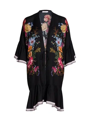 Johnny Was Women's Baccara Silk-Blend Ruffled Caftan | Thumbnail 1 Johnny Was Women's Baccara Silk-Blend Ruffled Caftan | Thumbnail 1