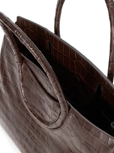 STAUD Women's Maude Crocodile-Embossed Leather Carryall - Espresso Croco | Thumbnail 3 STAUD Women's Maude Crocodile-Embossed Leather Carryall - Espresso Croco | Thumbnail 3