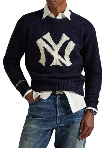 Polo Ralph Lauren Men's Yankees Wool-Blend Crewneck Sweater | Thumbnail 3 Polo Ralph Lauren Men's Yankees Wool-Blend Crewneck Sweater | Thumbnail 3
