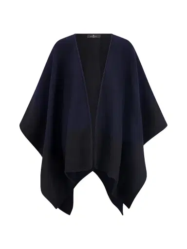 Gorski Women's Reversible Select Wool Cape - Navy | Thumbnail 1 Gorski Women's Reversible Select Wool Cape - Navy | Thumbnail 1