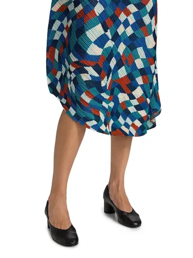 Pleats Please Issey Miyake Women's Dancing Square Geometric Asymmetric Midi-Skirt - Blue | Thumbnail 6 Pleats Please Issey Miyake Women's Dancing Square Geometric Asymmetric Midi-Skirt - Blue | Thumbnail 6