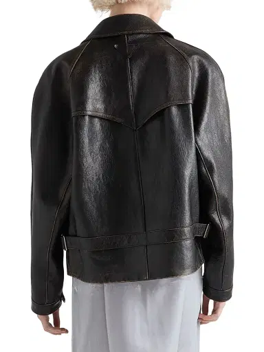 Prada Women's Leather Jacket - Black | Thumbnail 3 Prada Women's Leather Jacket - Black | Thumbnail 3