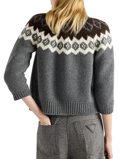 Prada Women's Wool and Cashmere Cardigan - Grey | Thumbnail 5 Prada Women's Wool and Cashmere Cardigan - Grey | Thumbnail 5