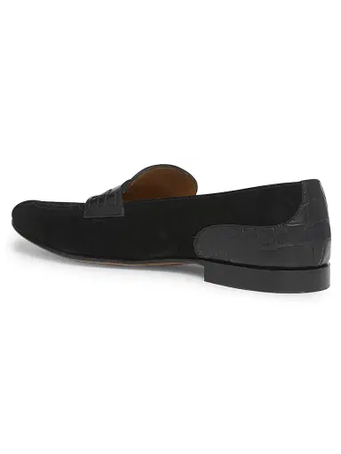 Dolce & Gabbana Men's Alligator-Embossed Leather Penny Loafers - Nero | Thumbnail 4 Dolce & Gabbana Men's Alligator-Embossed Leather Penny Loafers - Nero | Thumbnail 4