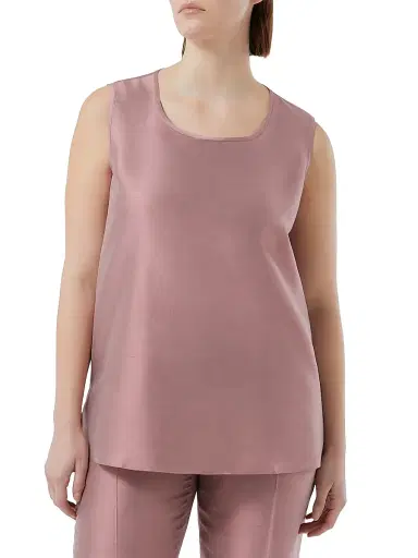 Marina Rinaldi Women's Light Shantung Silk Top - Pink | Thumbnail 2 Marina Rinaldi Women's Light Shantung Silk Top - Pink | Thumbnail 2