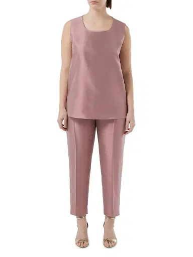 Marina Rinaldi Women's Light Shantung Silk Top - Pink | Thumbnail 4 Marina Rinaldi Women's Light Shantung Silk Top - Pink | Thumbnail 4