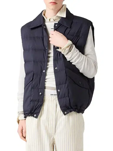 Miu Miu Women's Technical Pongé Down Vest - Blue - Size 4 | Thumbnail 2 Miu Miu Women's Technical Pongé Down Vest - Blue - Size 4 | Thumbnail 2