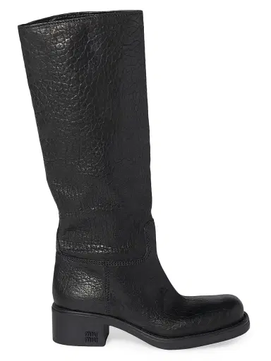 Miu Miu Women's Leather Boots - Black - Size 8 | Thumbnail 1 Miu Miu Women's Leather Boots - Black - Size 8 | Thumbnail 1