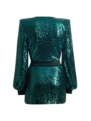 Zhivago Women's Cala Conta Sequined Wrap Minidress - Emerald | Thumbnail 2 Zhivago Women's Cala Conta Sequined Wrap Minidress - Emerald | Thumbnail 2