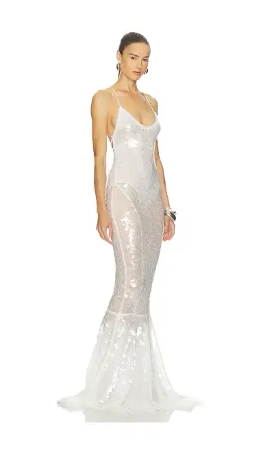 Norma Kamali Low Back Fara Slip Fishtail Gown | Thumbnail 2 Norma Kamali Low Back Fara Slip Fishtail Gown | Thumbnail 2