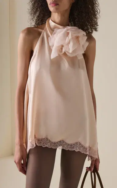 Magda Butrym Lace-Trimmed Silk Top | Thumbnail 2 Magda Butrym Lace-Trimmed Silk Top | Thumbnail 2