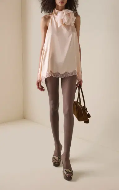 Magda Butrym Lace-Trimmed Silk Top | Thumbnail 3 Magda Butrym Lace-Trimmed Silk Top | Thumbnail 3