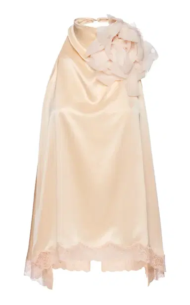 Magda Butrym Lace-Trimmed Silk Top | Thumbnail 1 Magda Butrym Lace-Trimmed Silk Top | Thumbnail 1