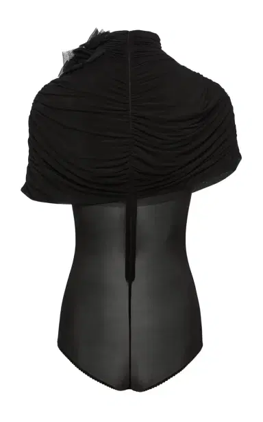 Magda Butrym Floral Applique Ruched Bodysuit | Thumbnail 5 Magda Butrym Floral Applique Ruched Bodysuit | Thumbnail 5