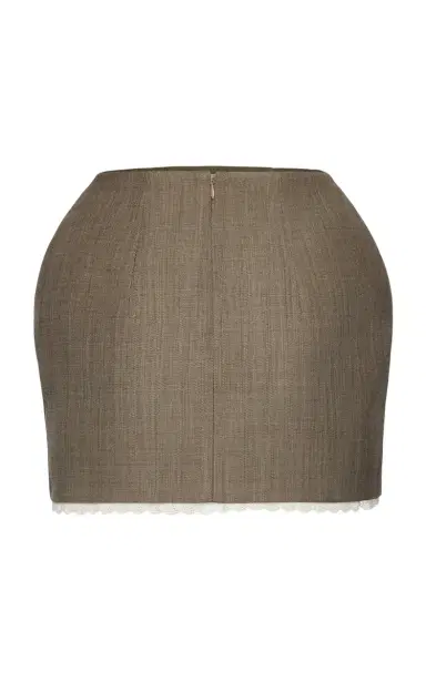 Magda Butrym Lace-Trimmed Wool Mini Skirt | Thumbnail 5 Magda Butrym Lace-Trimmed Wool Mini Skirt | Thumbnail 5