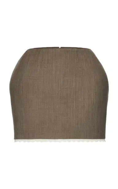 Magda Butrym Lace-Trimmed Wool Mini Skirt | Thumbnail 1 Magda Butrym Lace-Trimmed Wool Mini Skirt | Thumbnail 1