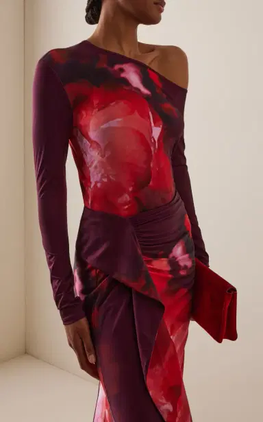 Silvia Tcherassi Sabra Asymmetric Floral Jersey Top | Thumbnail 2 Silvia Tcherassi Sabra Asymmetric Floral Jersey Top | Thumbnail 2
