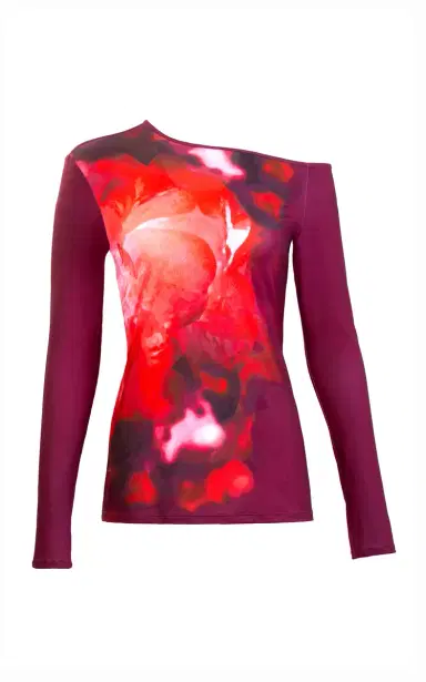 Silvia Tcherassi Sabra Asymmetric Floral Jersey Top | Thumbnail 1 Silvia Tcherassi Sabra Asymmetric Floral Jersey Top | Thumbnail 1