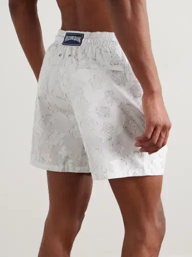 Vilebrequin Moopea Straight-Leg Mid-Length Metallic-Jacquard Swim Shorts - Men | Thumbnail 3 Vilebrequin Moopea Straight-Leg Mid-Length Metallic-Jacquard Swim Shorts - Men | Thumbnail 3