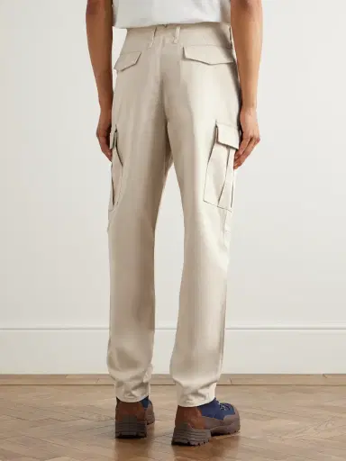 Brunello Cucinelli Straight-Leg Virgin Wool-Flannel Cargo Trousers - Men | Thumbnail 4 Brunello Cucinelli Straight-Leg Virgin Wool-Flannel Cargo Trousers - Men | Thumbnail 4