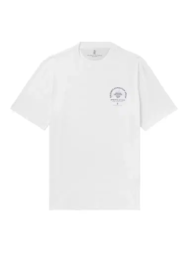 Brunello Cucinelli Logo-Print Cotton-Piqué T-Shirt - Men | Thumbnail 1 Brunello Cucinelli Logo-Print Cotton-Piqué T-Shirt - Men | Thumbnail 1
