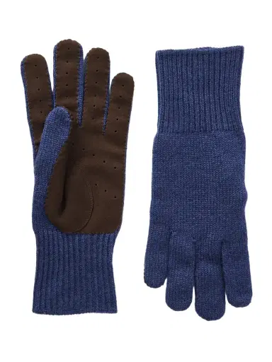 Brunello Cucinelli Cashmere and Perforated Suede Gloves - Men | Thumbnail 1 Brunello Cucinelli Cashmere and Perforated Suede Gloves - Men | Thumbnail 1