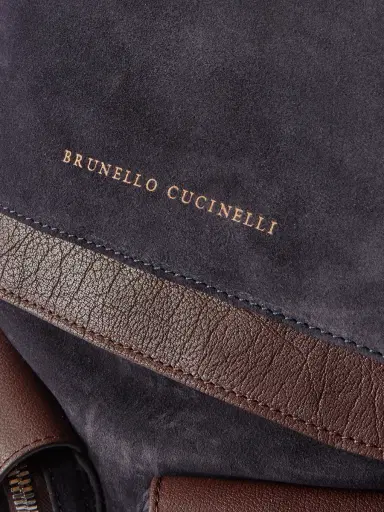 Brunello Cucinelli Leather-Trimmed Suede Backpack - Men | Thumbnail 4 Brunello Cucinelli Leather-Trimmed Suede Backpack - Men | Thumbnail 4