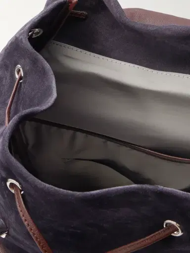 Brunello Cucinelli Leather-Trimmed Suede Backpack - Men | Thumbnail 5 Brunello Cucinelli Leather-Trimmed Suede Backpack - Men | Thumbnail 5