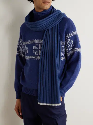 Brunello Cucinelli Ribbed Cashmere Scarf - Men | Thumbnail 2 Brunello Cucinelli Ribbed Cashmere Scarf - Men | Thumbnail 2