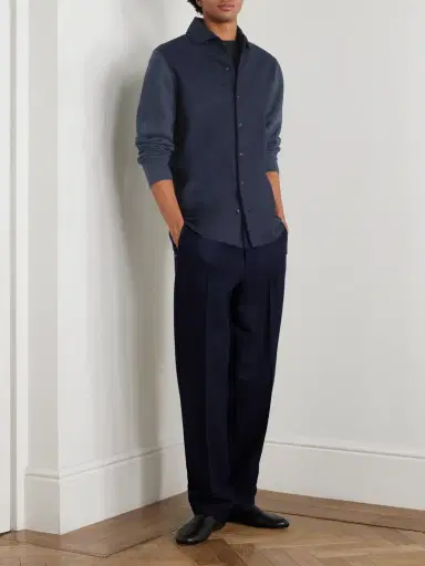 Loro Piana Breia Felt-Panelled CashWish® Overshirt - Men | Thumbnail 2 Loro Piana Breia Felt-Panelled CashWish® Overshirt - Men | Thumbnail 2