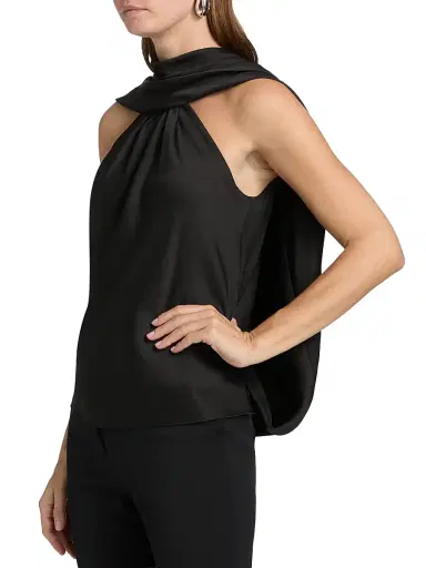 Simkhai Women's Scarlett Cape Top - Black - Size 00 | Thumbnail 4 Simkhai Women's Scarlett Cape Top - Black - Size 00 | Thumbnail 4