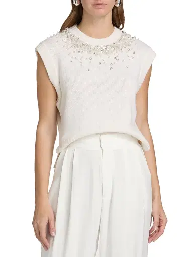 SIMKHAI Women's Candra Embellished Sweater Vest | Thumbnail 3 SIMKHAI Women's Candra Embellished Sweater Vest | Thumbnail 3