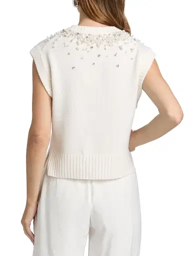 SIMKHAI Women's Candra Embellished Sweater Vest | Thumbnail 5 SIMKHAI Women's Candra Embellished Sweater Vest | Thumbnail 5