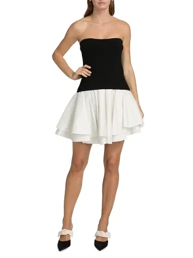 SIMKHAI Women's Isabelle Strapless Minidress - Black Multi | Thumbnail 2 SIMKHAI Women's Isabelle Strapless Minidress - Black Multi | Thumbnail 2