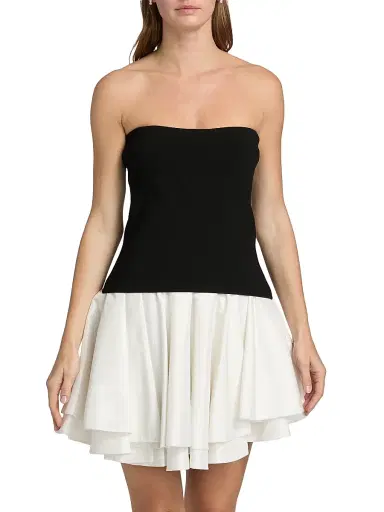 SIMKHAI Women's Isabelle Strapless Minidress - Black Multi | Thumbnail 3 SIMKHAI Women's Isabelle Strapless Minidress - Black Multi | Thumbnail 3