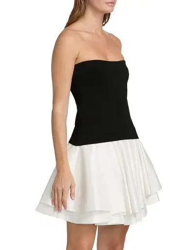 SIMKHAI Women's Isabelle Strapless Minidress - Black Multi | Thumbnail 4 SIMKHAI Women's Isabelle Strapless Minidress - Black Multi | Thumbnail 4