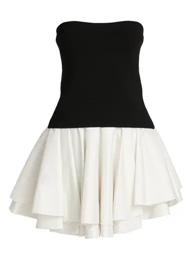 SIMKHAI Women's Isabelle Strapless Minidress - Black Multi | Thumbnail 1 SIMKHAI Women's Isabelle Strapless Minidress - Black Multi | Thumbnail 1