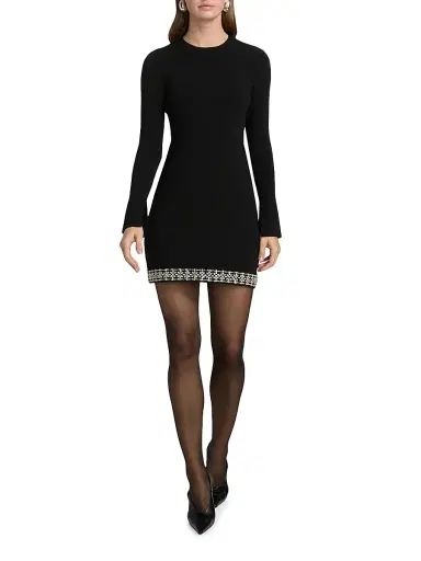 SIMKHAI Women's Farley Embellished Minidress - Black | Thumbnail 2 SIMKHAI Women's Farley Embellished Minidress - Black | Thumbnail 2