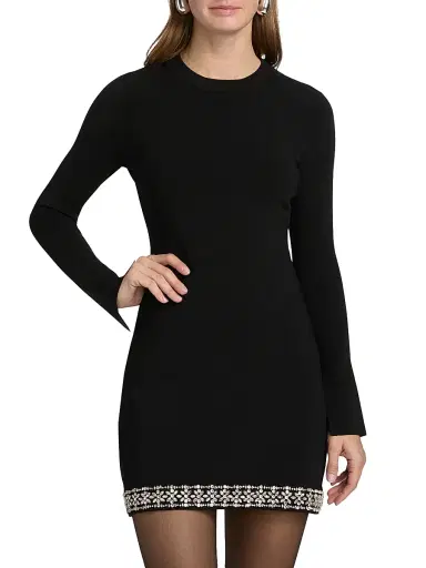 SIMKHAI Women's Farley Embellished Minidress - Black | Thumbnail 3 SIMKHAI Women's Farley Embellished Minidress - Black | Thumbnail 3