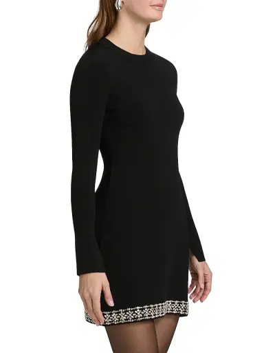 SIMKHAI Women's Farley Embellished Minidress - Black | Thumbnail 4 SIMKHAI Women's Farley Embellished Minidress - Black | Thumbnail 4