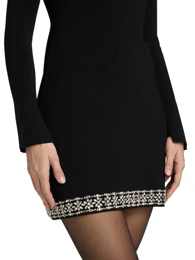 SIMKHAI Women's Farley Embellished Minidress - Black | Thumbnail 6 SIMKHAI Women's Farley Embellished Minidress - Black | Thumbnail 6