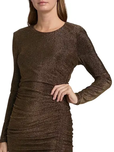 Veronica Beard Women's Cyrus Stretch Metallic Minidress - Gold | Thumbnail 6 Veronica Beard Women's Cyrus Stretch Metallic Minidress - Gold | Thumbnail 6