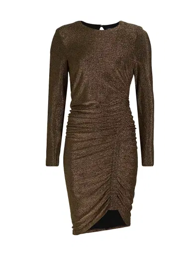 Veronica Beard Women's Cyrus Stretch Metallic Minidress - Gold | Thumbnail 1 Veronica Beard Women's Cyrus Stretch Metallic Minidress - Gold | Thumbnail 1