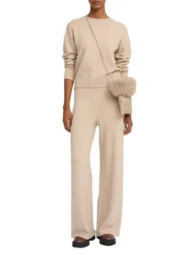 Yves Salomon Women's Wool Crewneck Sweater - Ficelle - Size XL | Thumbnail 2 Yves Salomon Women's Wool Crewneck Sweater - Ficelle - Size XL | Thumbnail 2