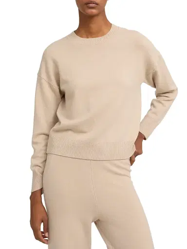 Yves Salomon Women's Wool Crewneck Sweater - Ficelle - Size XL | Thumbnail 3 Yves Salomon Women's Wool Crewneck Sweater - Ficelle - Size XL | Thumbnail 3