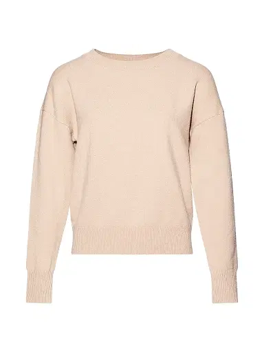 Yves Salomon Women's Wool Crewneck Sweater - Ficelle - Size XL | Thumbnail 1 Yves Salomon Women's Wool Crewneck Sweater - Ficelle - Size XL | Thumbnail 1