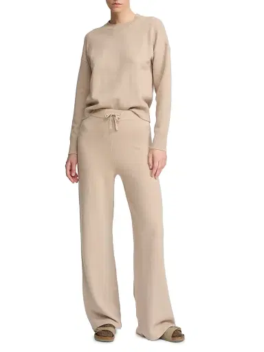 Yves Salomon Women's Wool Drawstring Wide-Leg Pants - Ficelle | Thumbnail 2 Yves Salomon Women's Wool Drawstring Wide-Leg Pants - Ficelle | Thumbnail 2