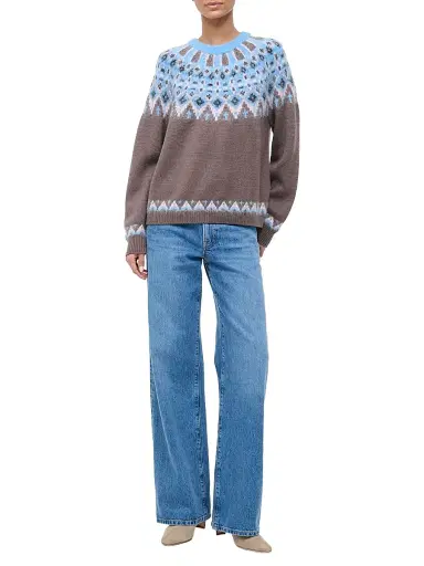 Staud Women's Zane Fair Isle-Style Wool-Blend Sweater - Banff | Thumbnail 2 Staud Women's Zane Fair Isle-Style Wool-Blend Sweater - Banff | Thumbnail 2